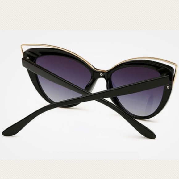 Cat Eye Sunglasses Smoke Black Sunnies - Picture 3 of 9